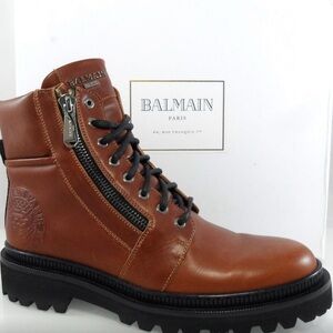 NIB Balmain Brown Leather Men's Boots